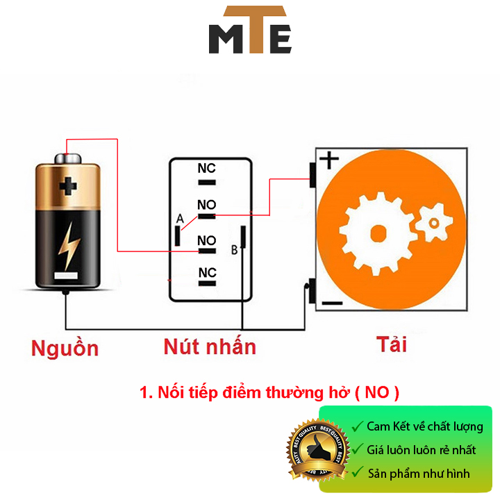 Nút nhấn giữ chống nước có LED 22mm 220V