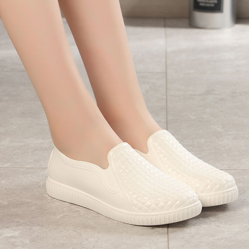Giày Đi Mưa Cổ Thấp Giày Đi Mưa Ống Ngắn Nữ Giày Cao Su Làm Việc Nhà Bếp