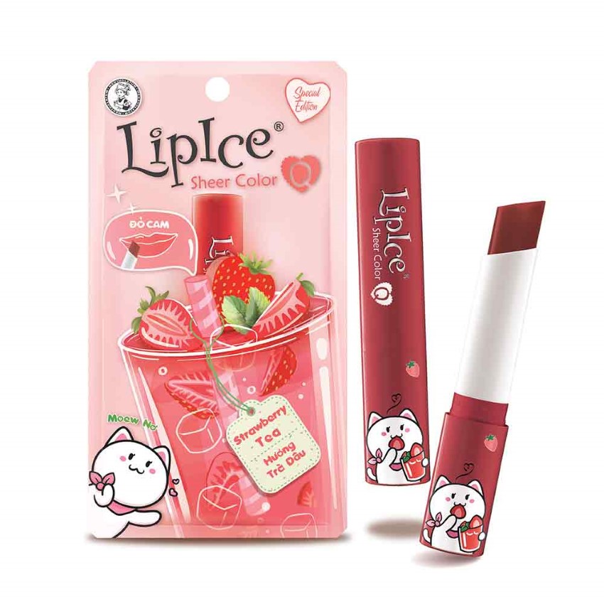 Son dưỡng môi LipIce Sheer Color Q Cô Bé Xô 24g - HƯƠNG TRÀ DÂU MẪU MỚI