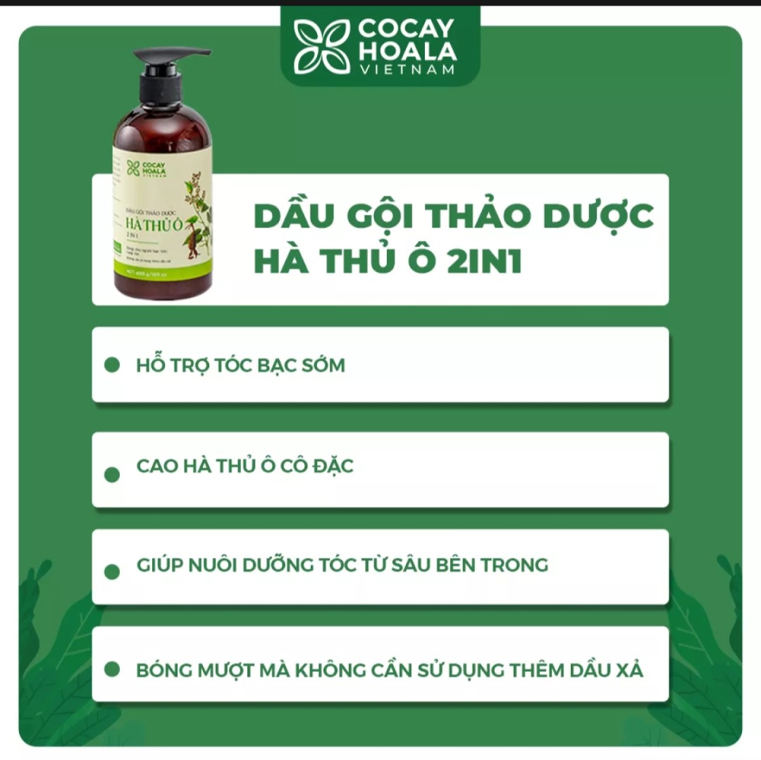 Dầu gội thảo dược Hà thủ Ô kích mọc tóc - làm dày tóc - đen tóc (chai 300ml)