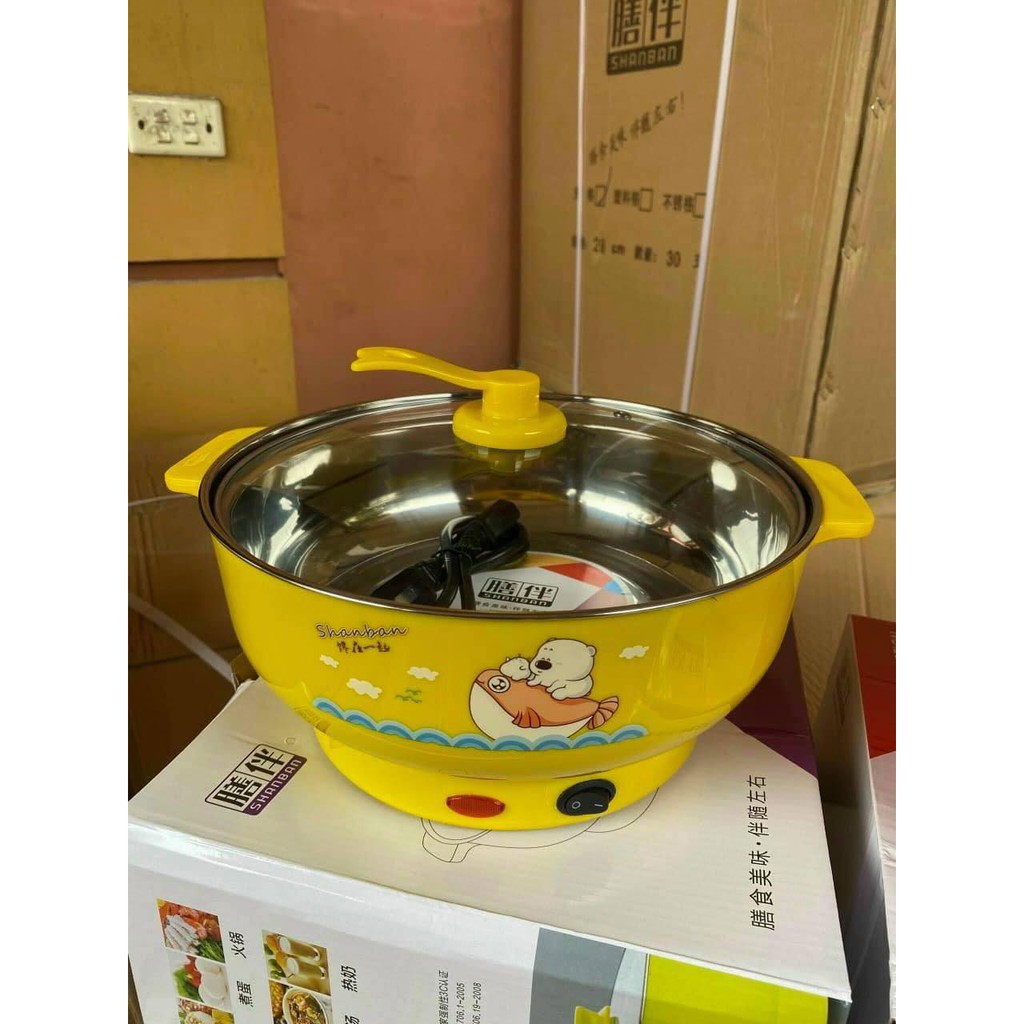 Ca nấu mì, nấu lẩu cắm điện mini đa năng size 26cm tiện dụng
