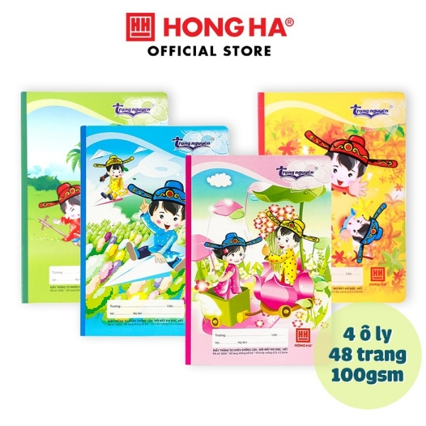 Vở 4 Ô ly học sinh Tiểu học 48/80/120 trang Hồng Hà School Trạng Nguyên 0555 0563 0565 0601
