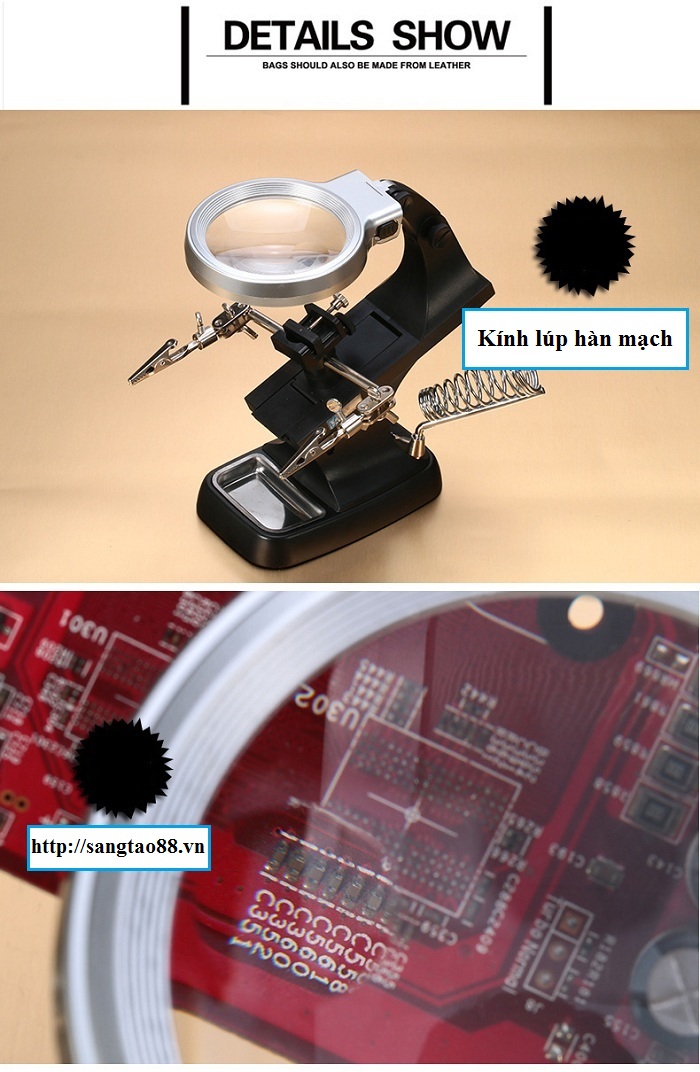 Kính lúp hàn mạch V2 ( PHÓNG ĐẠI 10X, TAY KẸP CHẮC CHẮN )