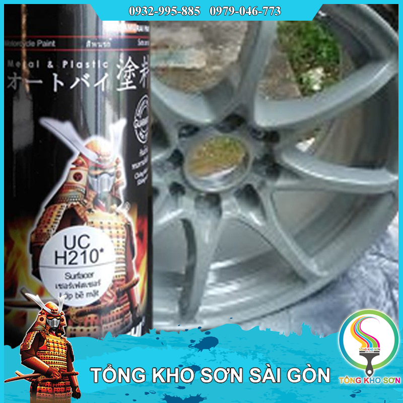 Bình xịt sơn lót Samurai UCH210 son chuẩn màu