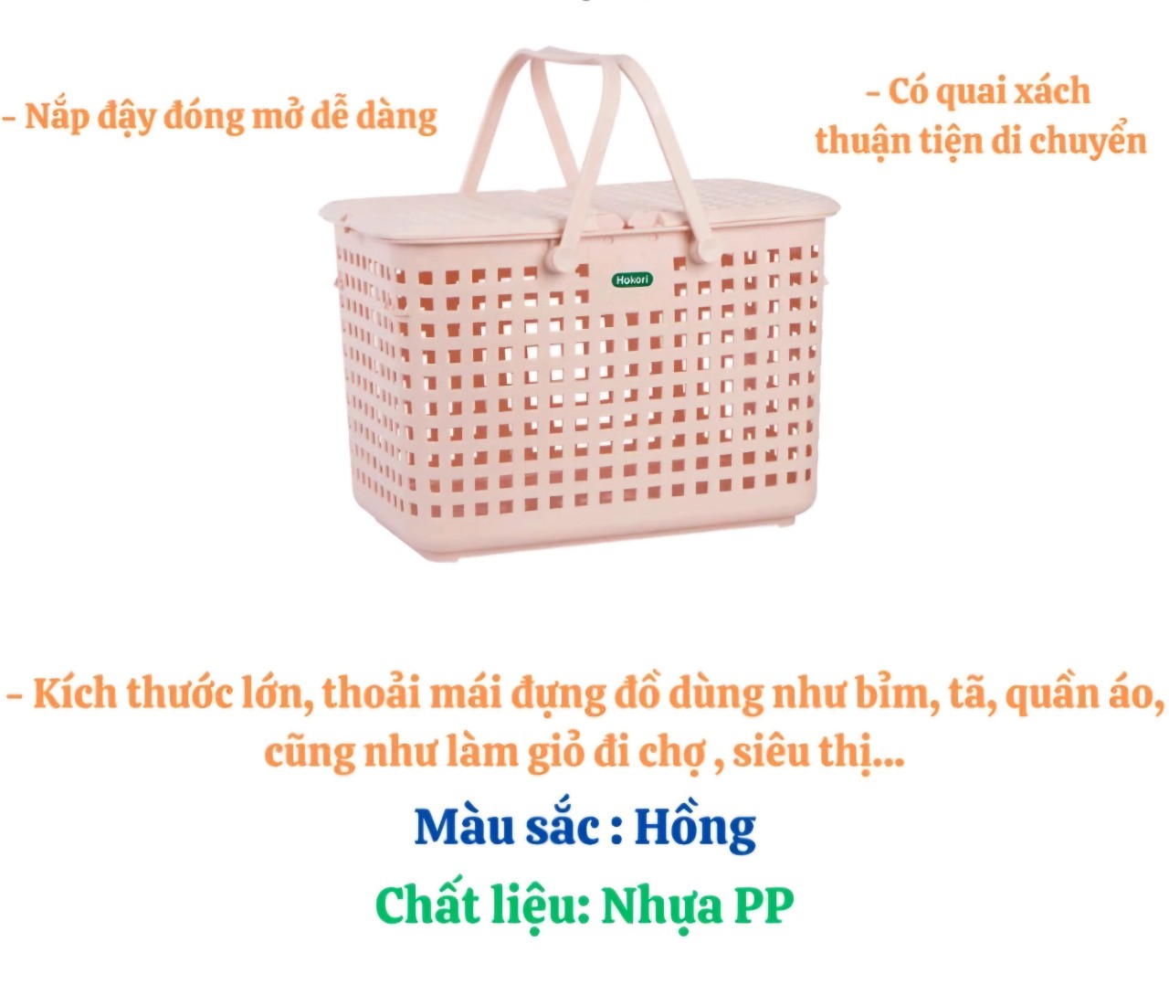 Làn Đi Sinh Cho Mẹ Cỡ ĐẠI Nhựa Việt Nhật Mẫu Mới 2021, Giỏ Đựng Đồ Đi Sinh Cho Mẹ Và Bé Có Nắp Mở Tiện Dụng