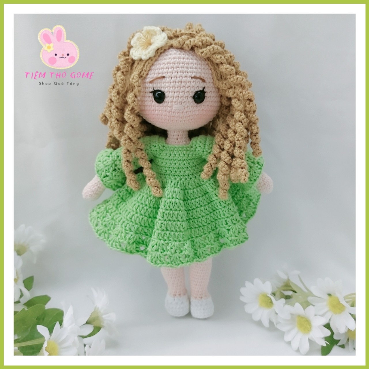 Búp bê len móc handmade - búp bê Rosaline 21 ( tạm hết hàng )