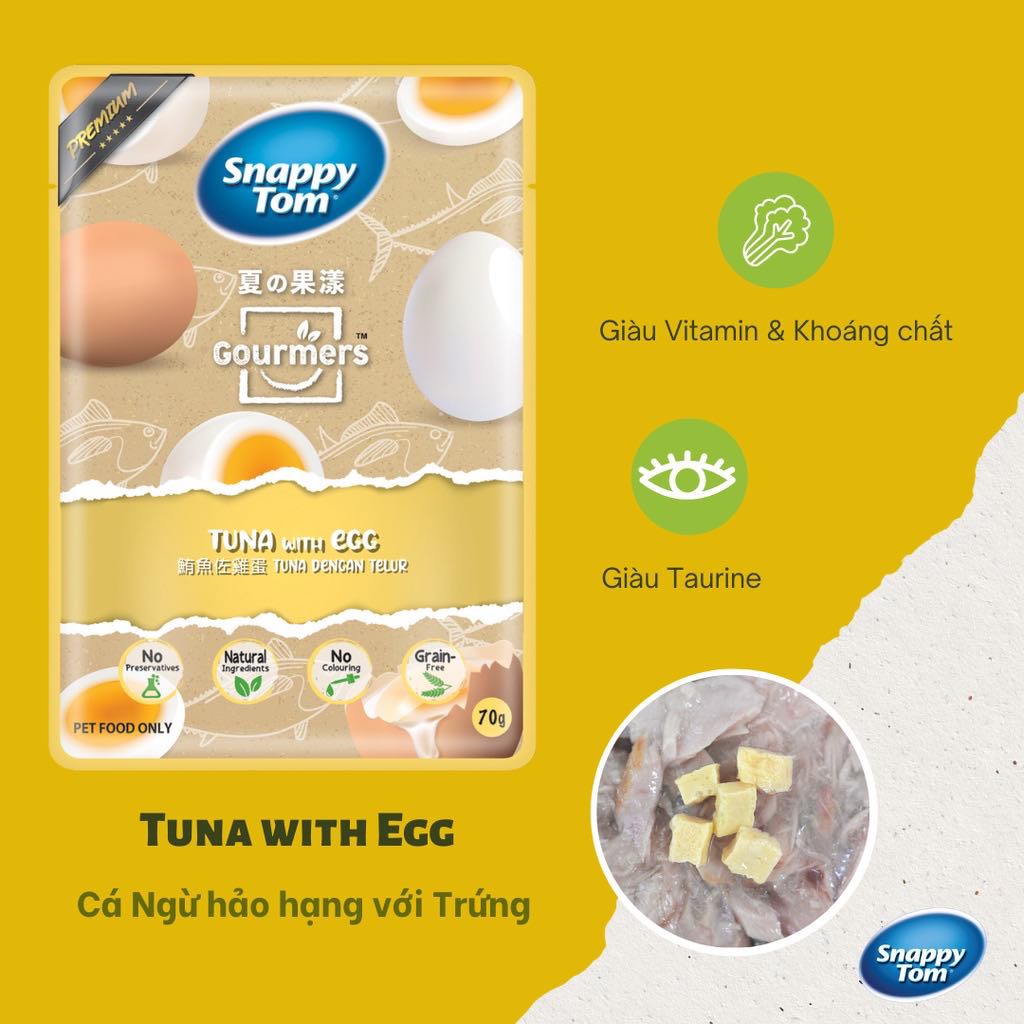 Thức ăn pate snappy tom trái cây cho mèo gói 70gr