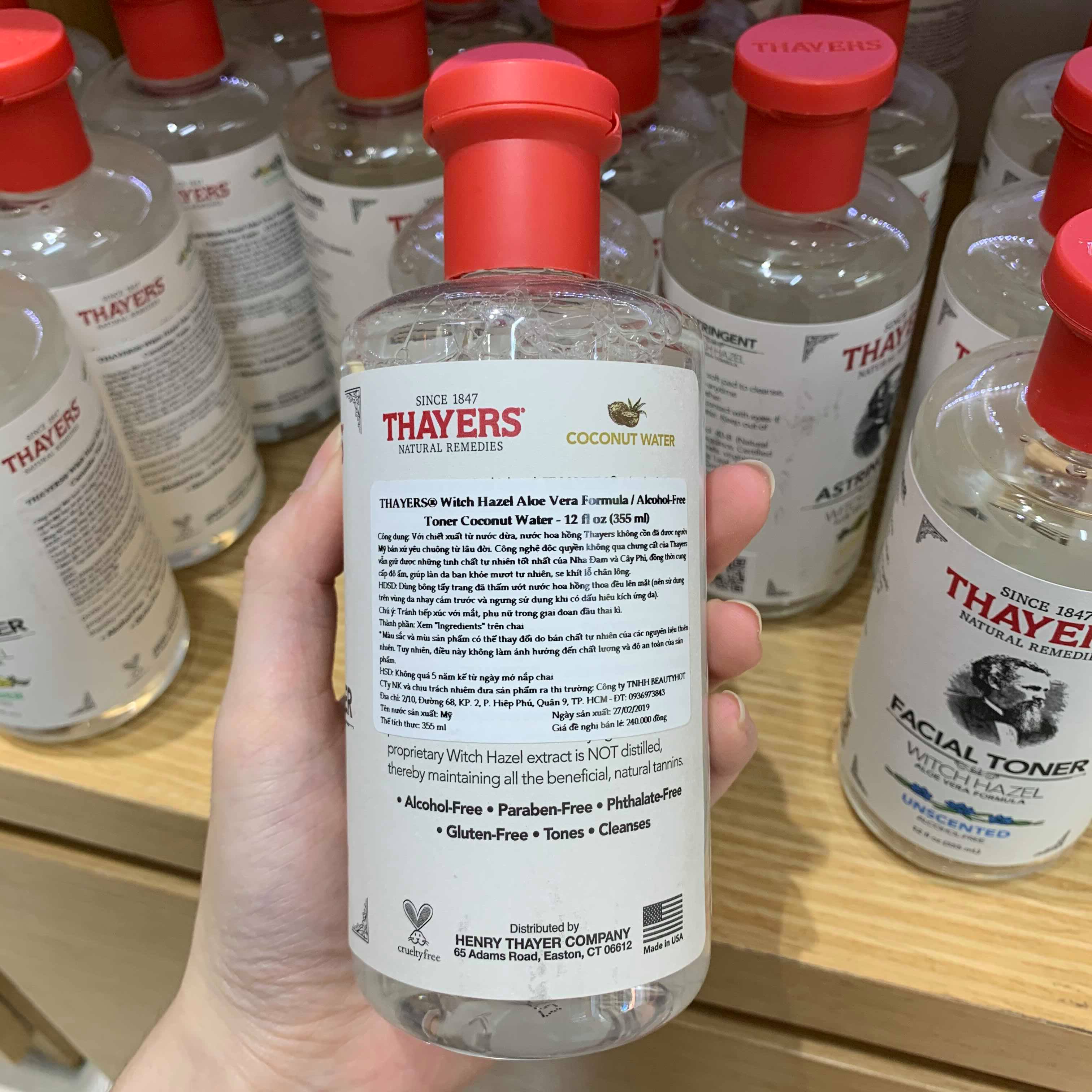 Nước cân bằng Thayers Witch Hazel Alcohol-Free Toner Coconut Water ( 355mL )