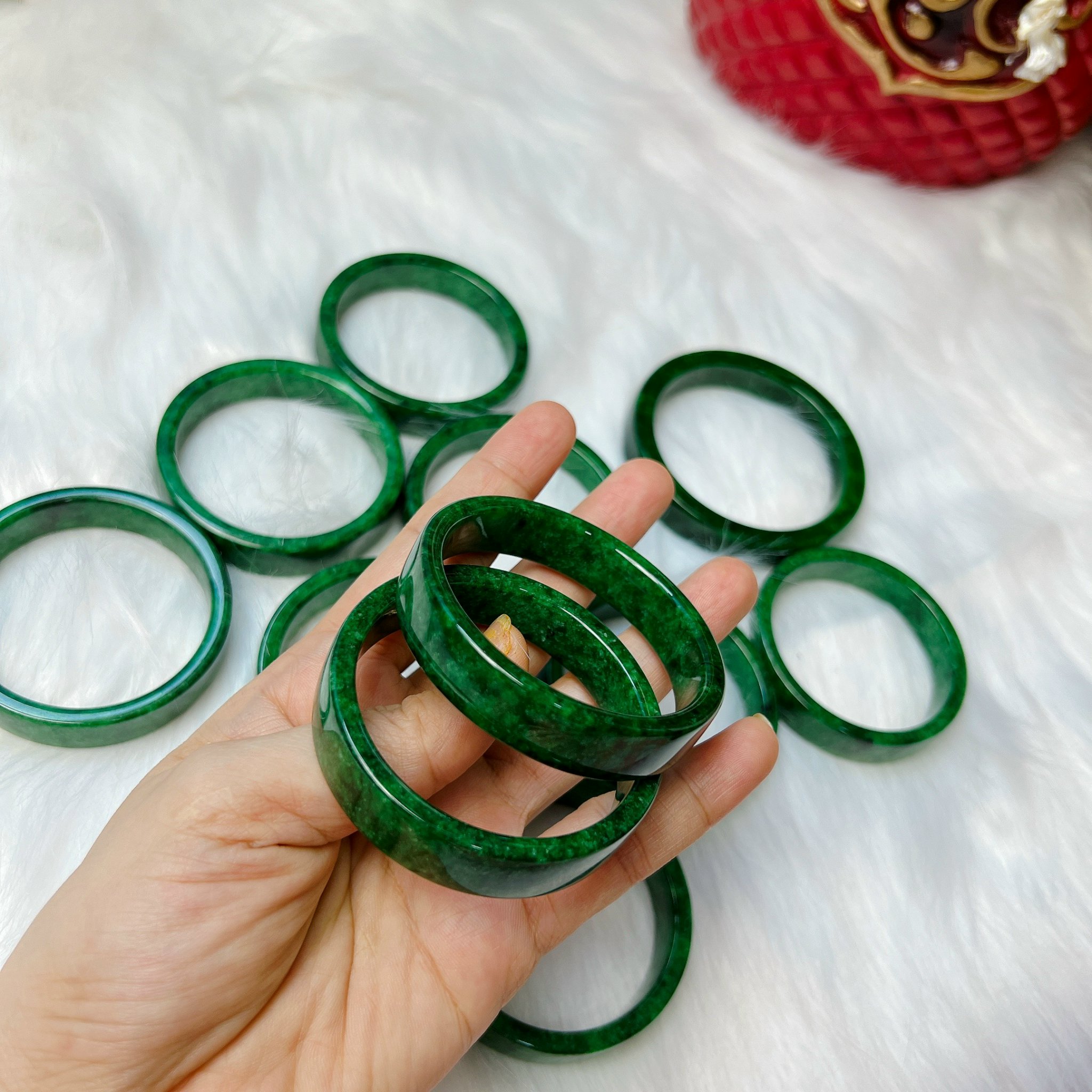 [HCM]Chuỗi vòng tay đá cẩm thạch sơn thuỷ Bản vuông size  50 - 52 - 53 Đẹp sang trọng quý phái - Hàng Thiên nhiên sang trọng