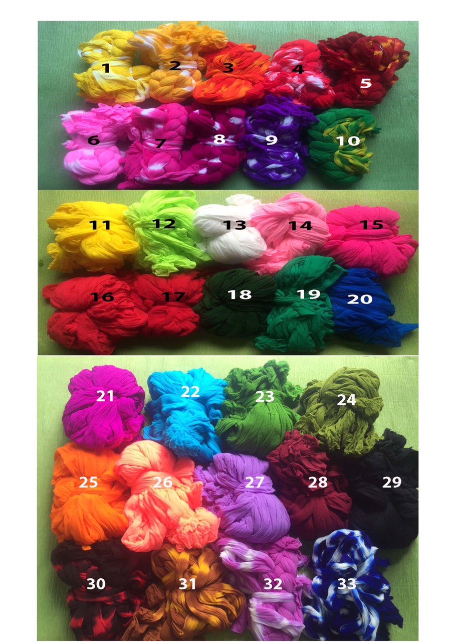 Bộ 100 sợi vải voan làm hoa vải voan làm handmade chọn màu theo ý