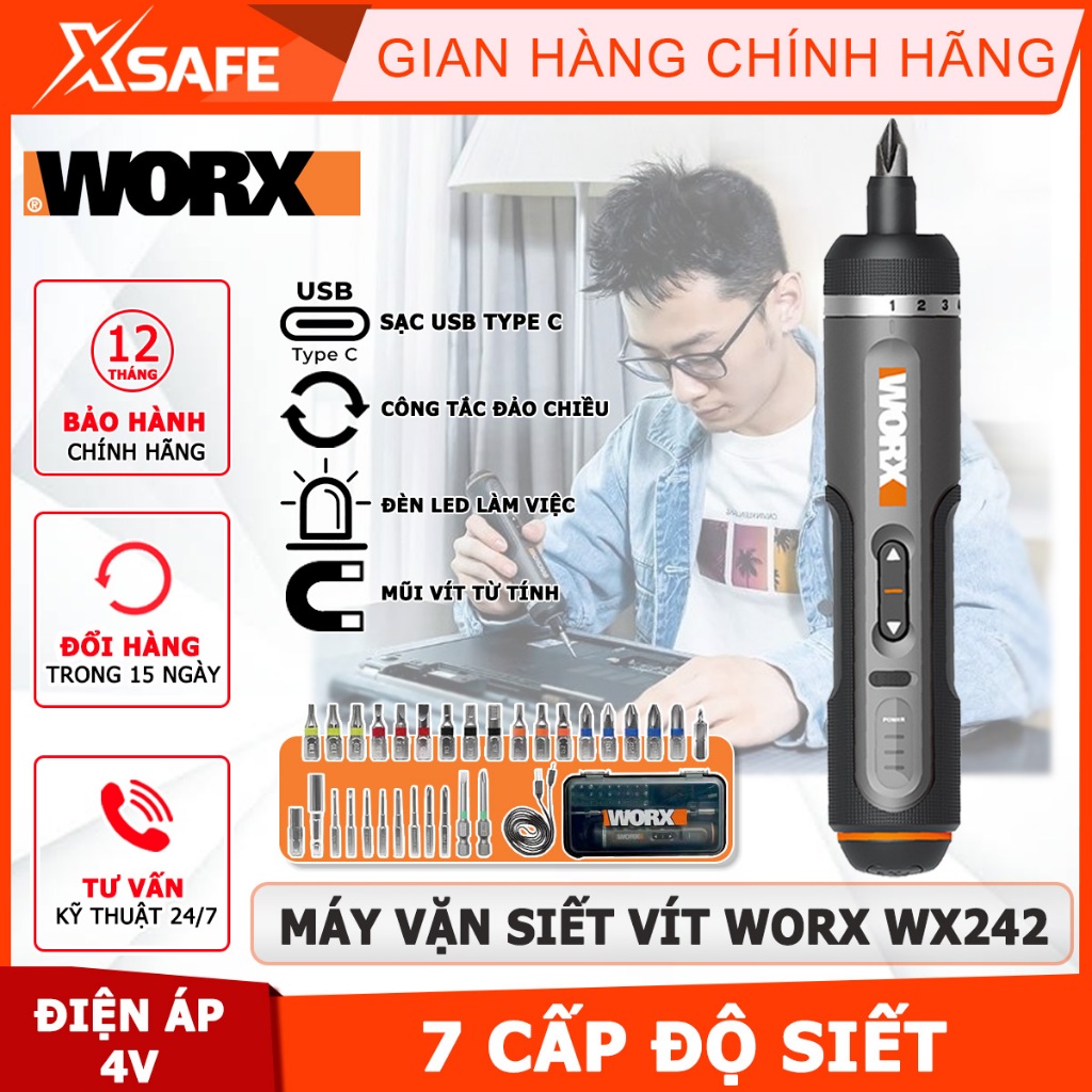 Wx240 upgrade 4v Worx wx242 battery screwdriver professional DIY screwdriver machine mini screw tool accessories battery screwdriver machine
