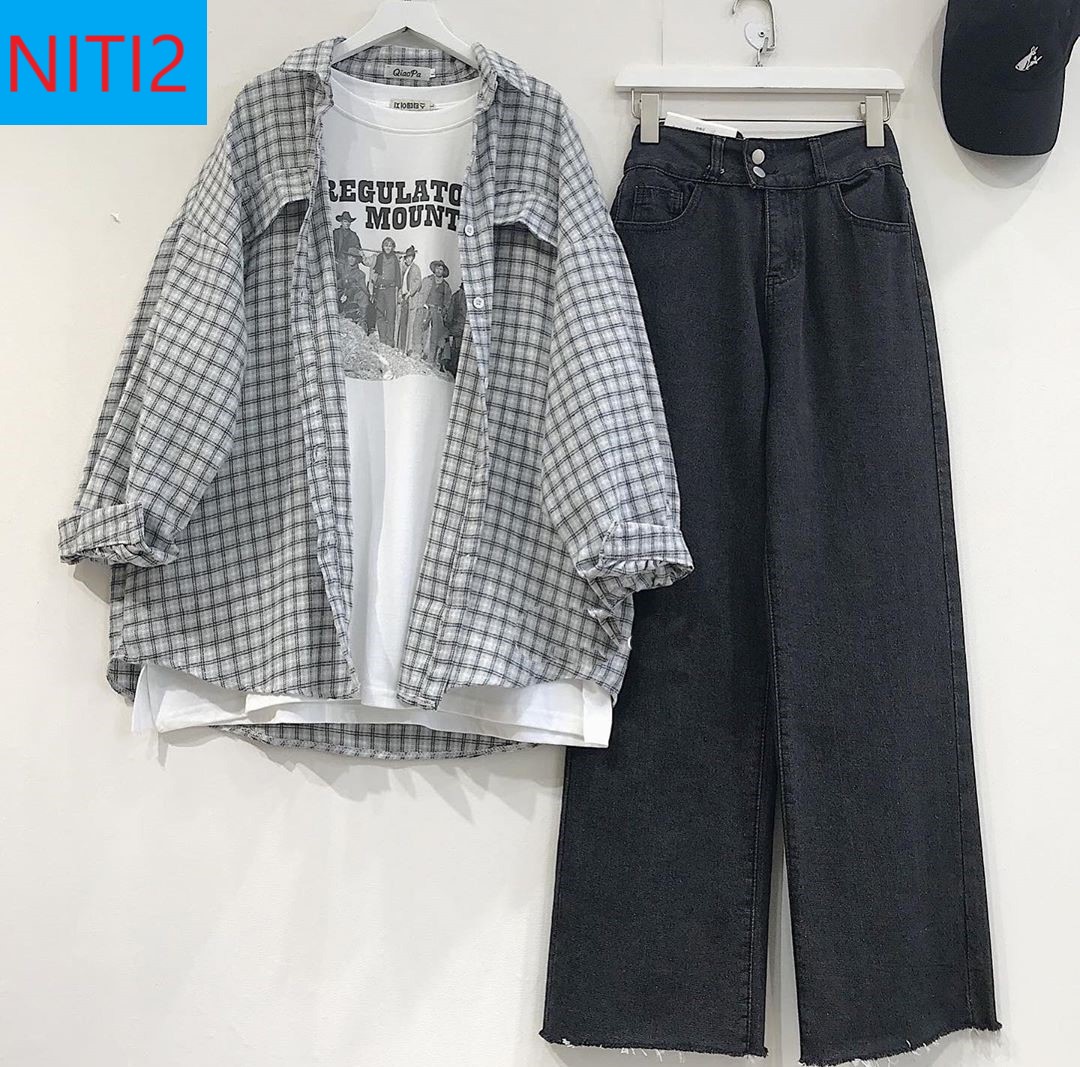 [ MỚI MẺ ] QUẦN JEAN ỐNG RỘNG NỮ LƯNG CAO 2 NÚT MÀU XÁM ĐEN LAI TUA CAO CẤP NITI2 FORM RỘNG, DÁNG SIÊU XINH, VẢI SIÊU MỀM MỊN