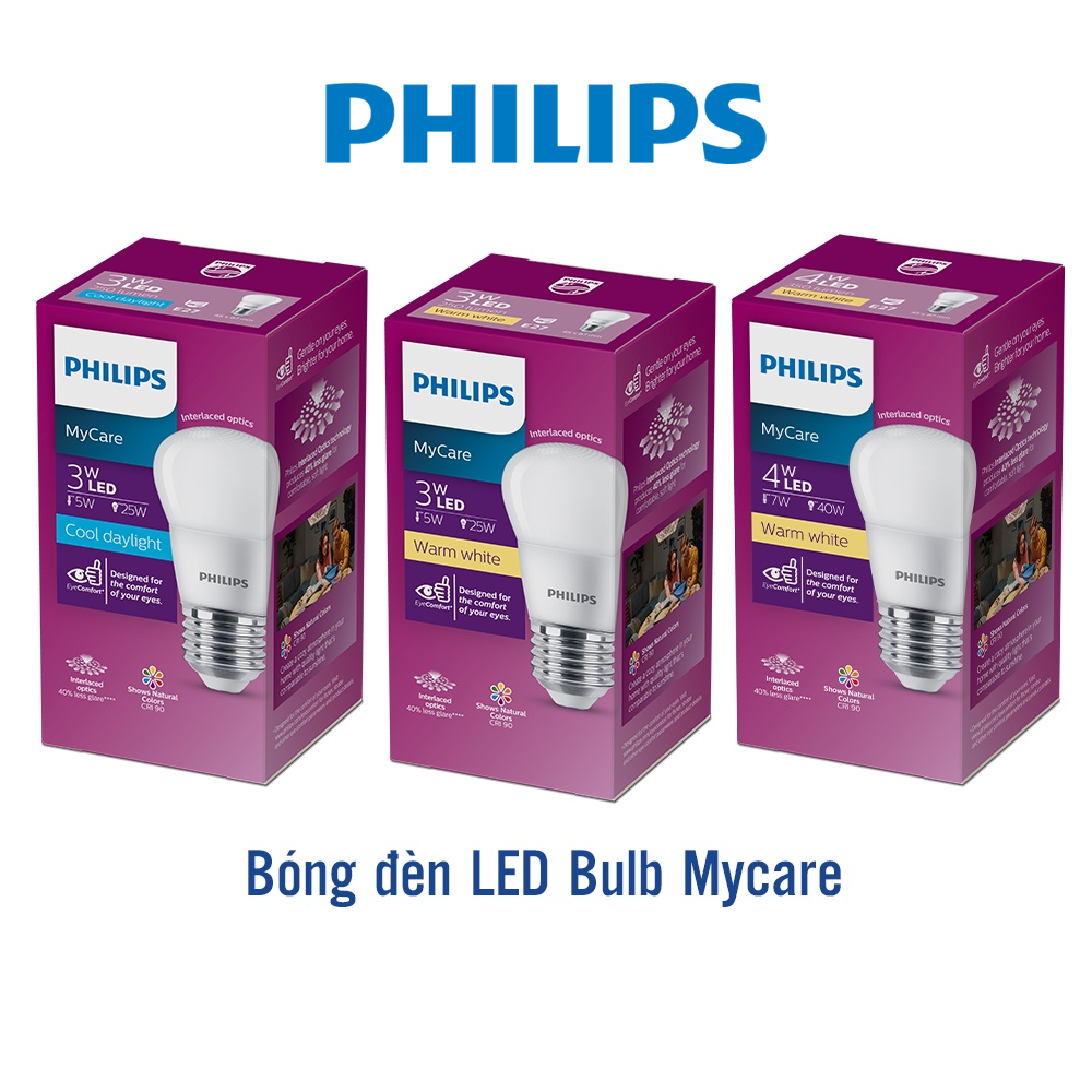 Bóng đèn Philips LED Bulb P45 bảo vệ mắt Công suất (3W, 4W)(01 bóng)
