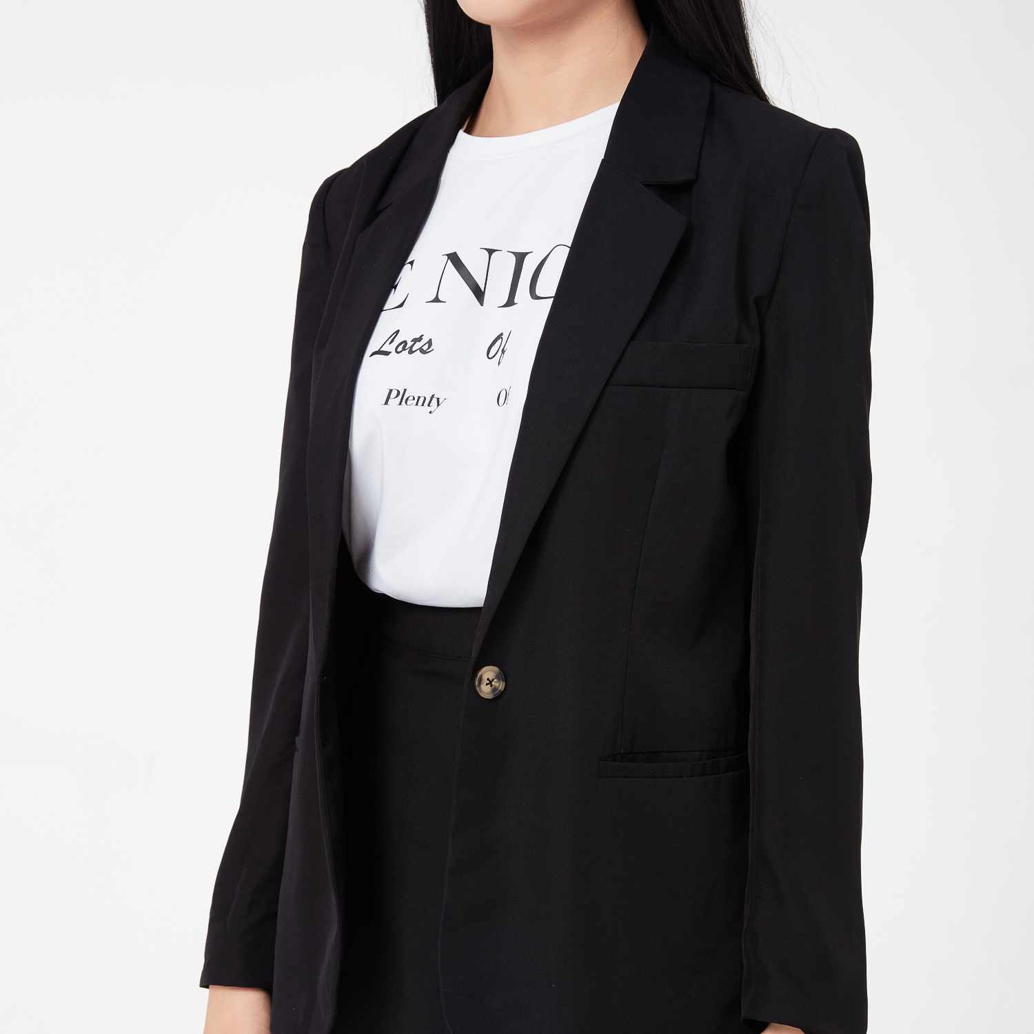 Áo blazer suông cotton Maybi