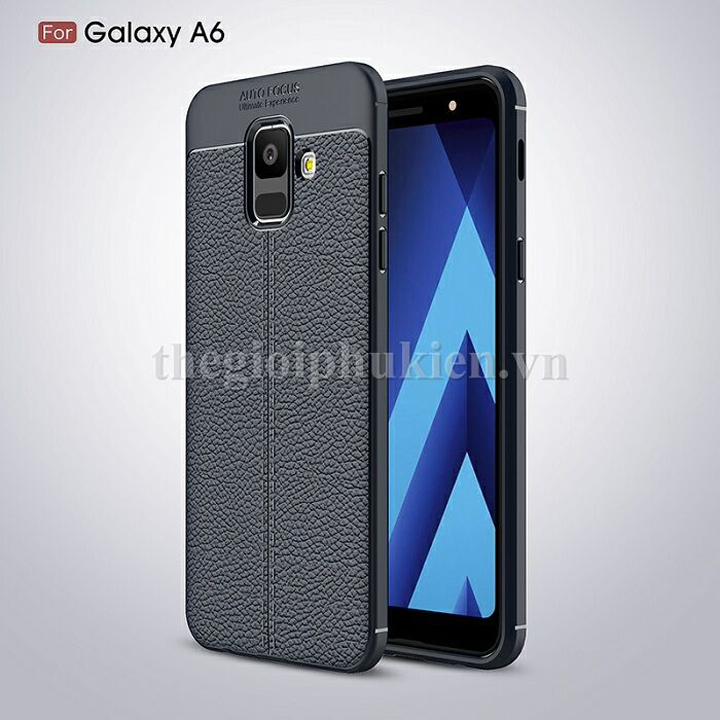 Ốp lưng Samsung Galaxy A6 2018 silicon giả da Auto Focus