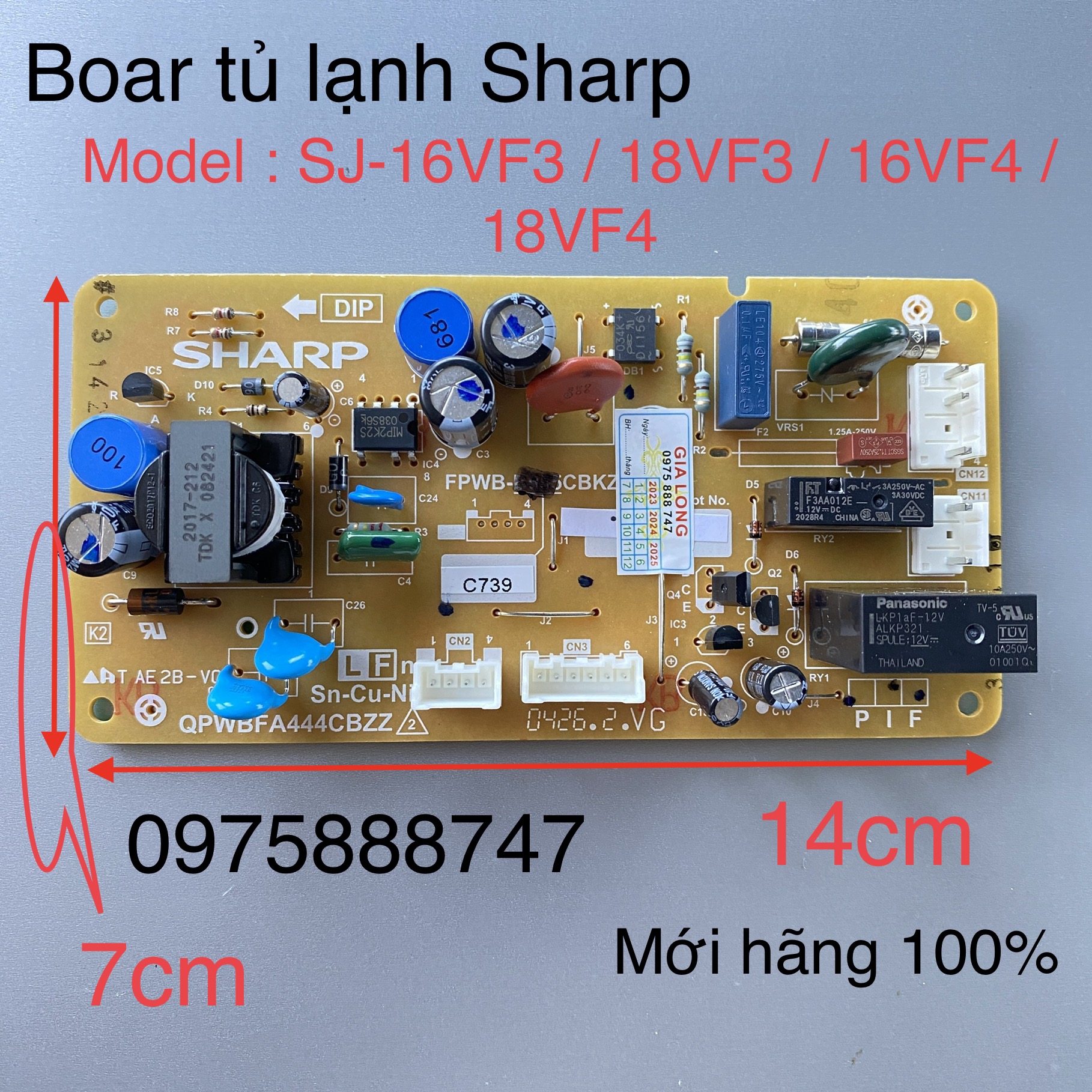 Bo mạch tủ lạnh Sharp SJ-16VF3,SJ-18VF3,SJ-16VF4, SJ-18VF4 ( MỚI HÃNG 100% )