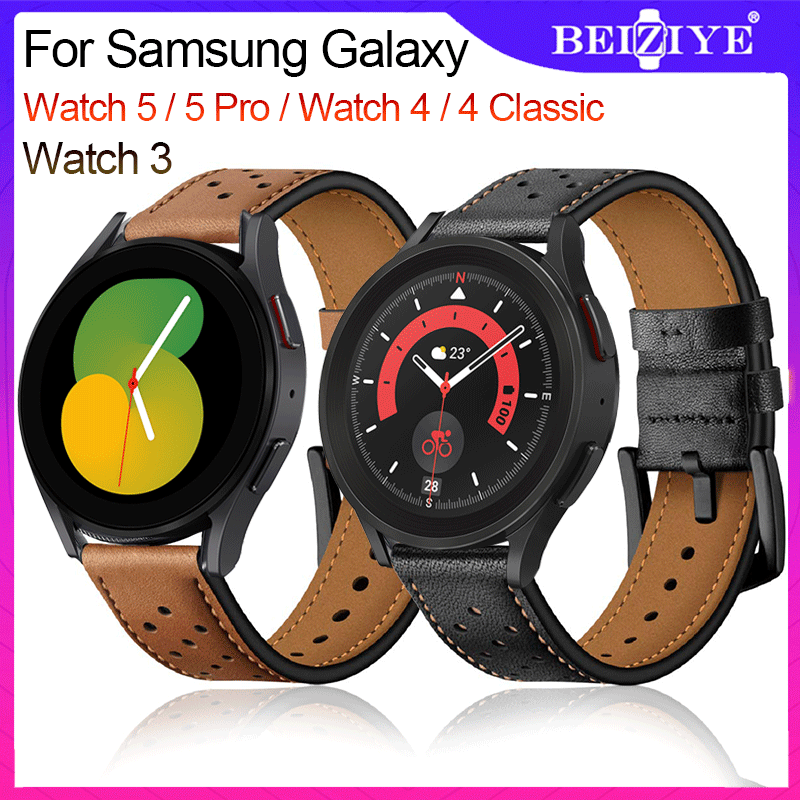 Dây da thể thao 20mm 22mm thay thế cho đồng hồ Samsung Galaxy Watch 5 /Watch 5 Pro / Samsung Galaxy Watch 4 / 4 Classic / Watch 3 45mm 41mm Beiziye - INTL