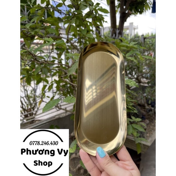Khay, chén inox mạ vàng
