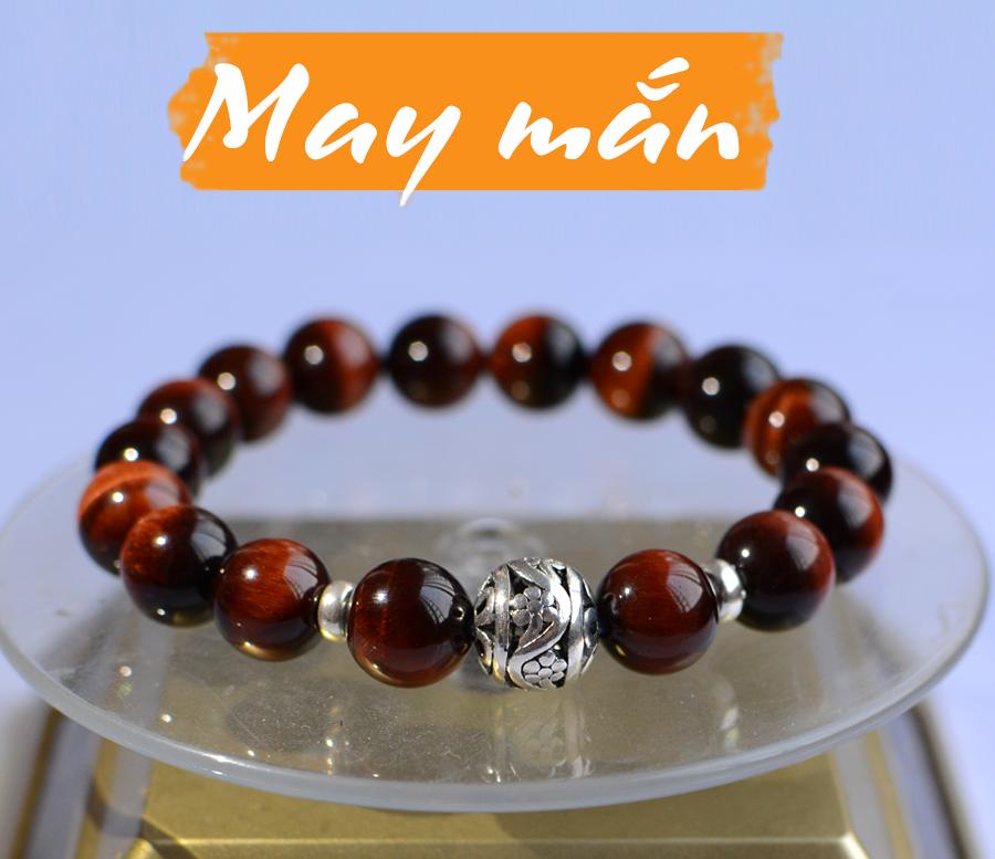 Vòng Tay Đá Mắt Hổ Đỏ May Mắn