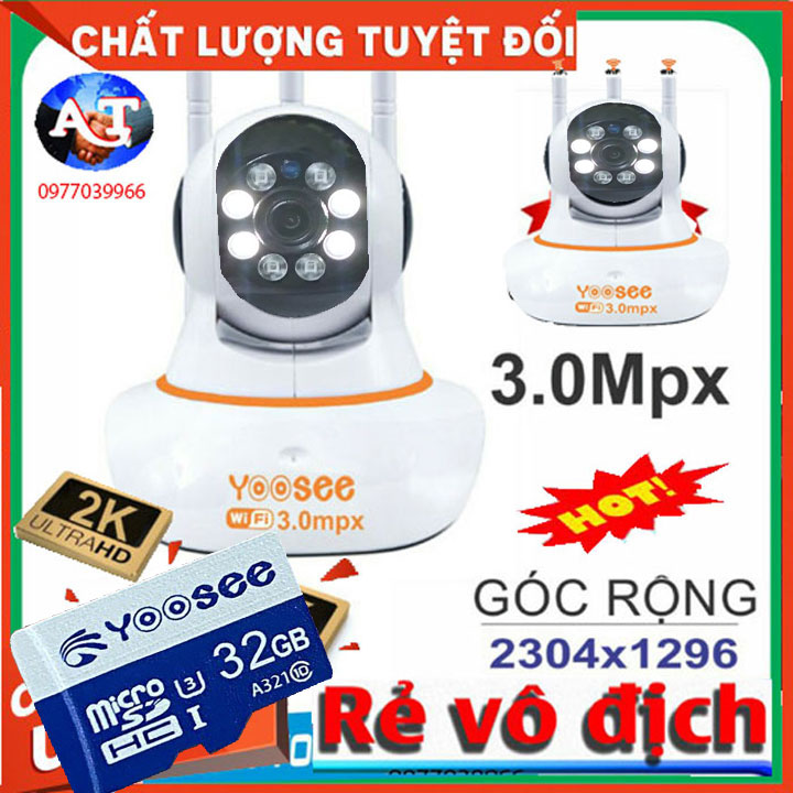 [kèm thẻ 32gb 64gb] - Camera WIFI - Yoosee WIFI SIÊU NÉT 2.0 FULL HD 2K mẫu mới siêu nét 2021