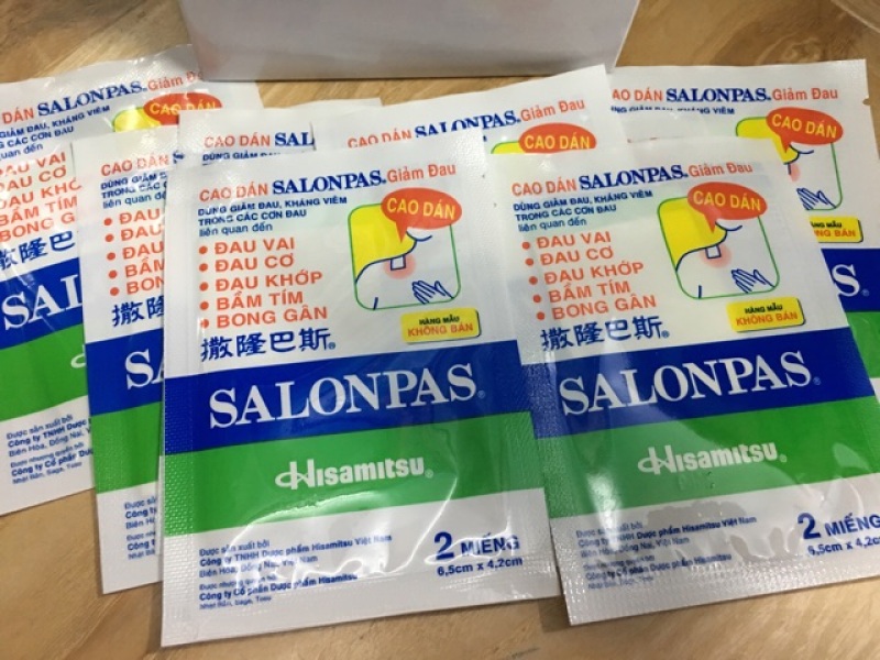 Cao dán Salonpas combo 10 gói (gói 2miếng) nhập khẩu