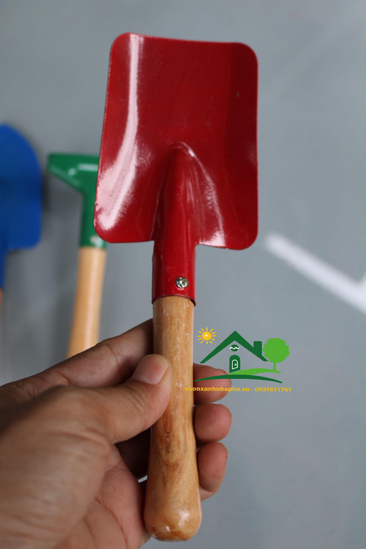 Bộ cuốc xẻng 3 màu làm vườn size trung