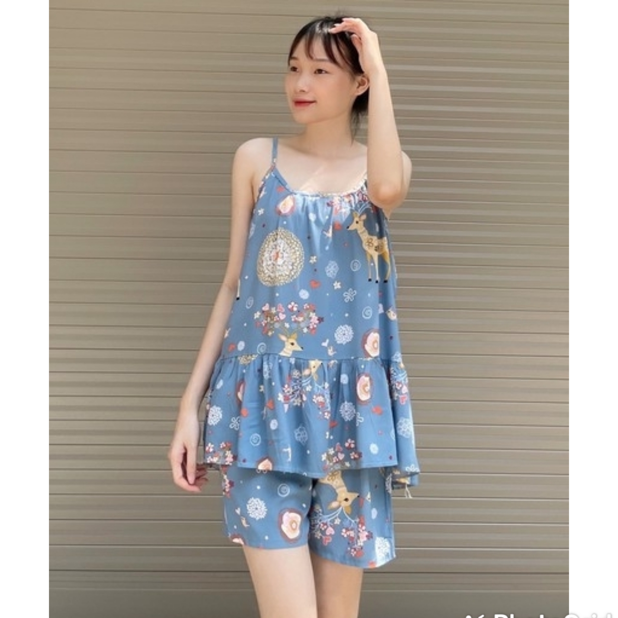 Đồ bộ bầu mùa hè chất đũi lụa mặc đi chơi ở nhà chất siêu mát