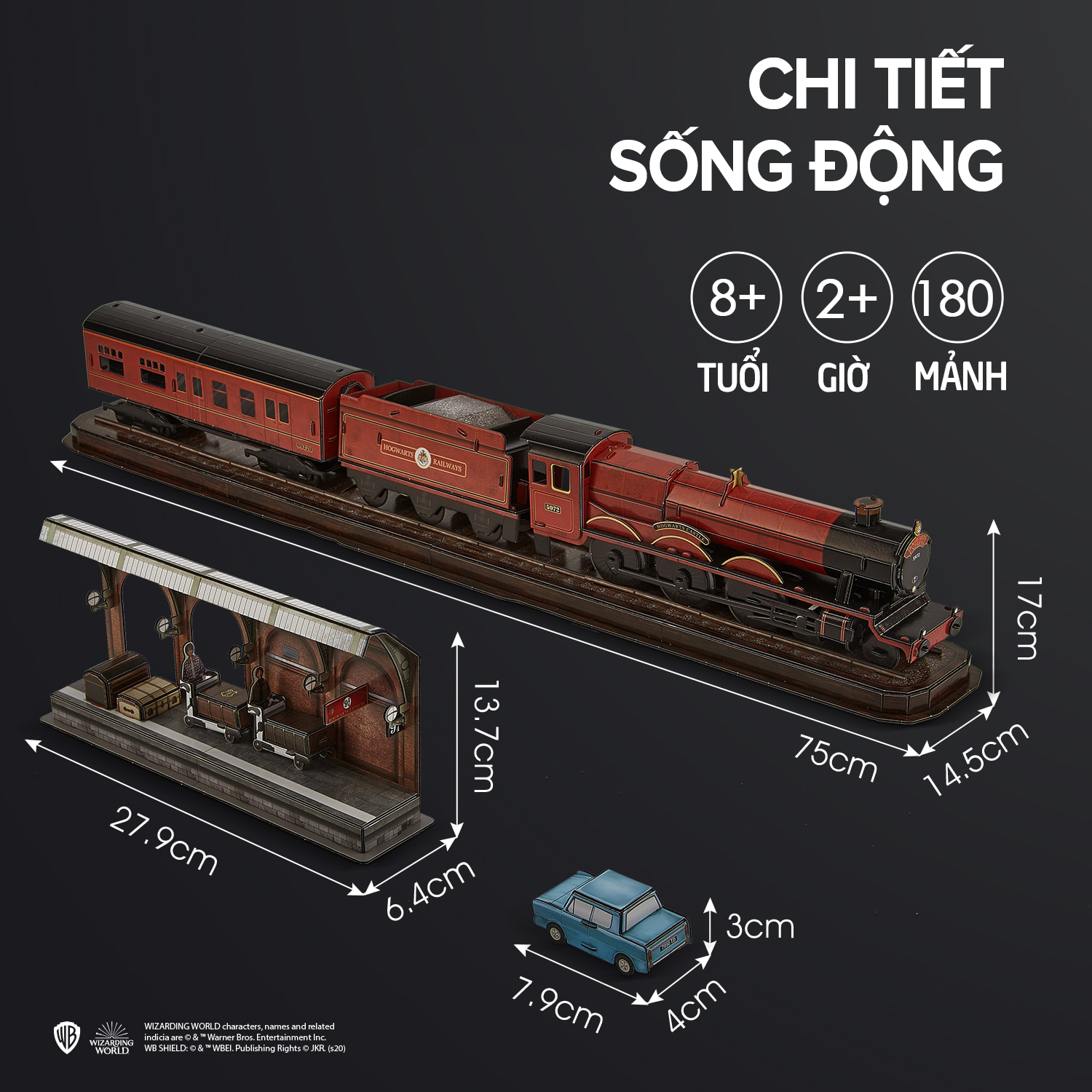Mô hình lắp ráp giấy CubicFun 3D Harry Potter - Tàu tốc hành Hogwarts
