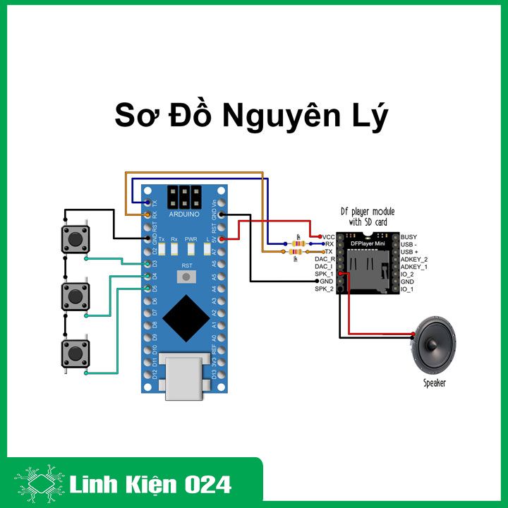 Module MP3 Mini Player FOR-ARDUINO DFPLAYER