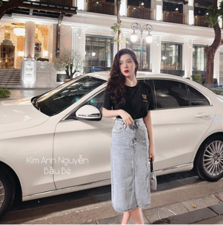 Chân váy jeans xẻ lệch mã 1250-1251