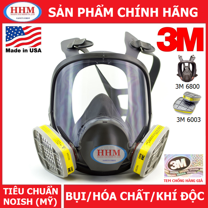 Bộ mặt nạ nguyên mặt 3m 6800 và phin lọc 3m 6003