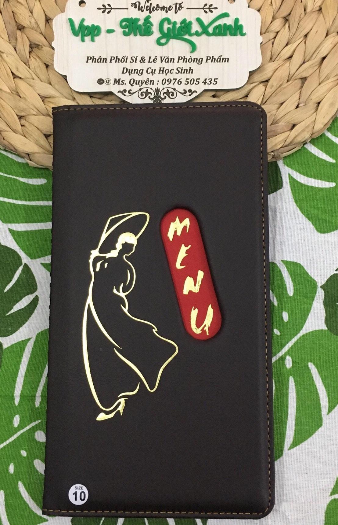 MENU DA A6 HÌNH CÔ GÁI LÁ (15*29CM)