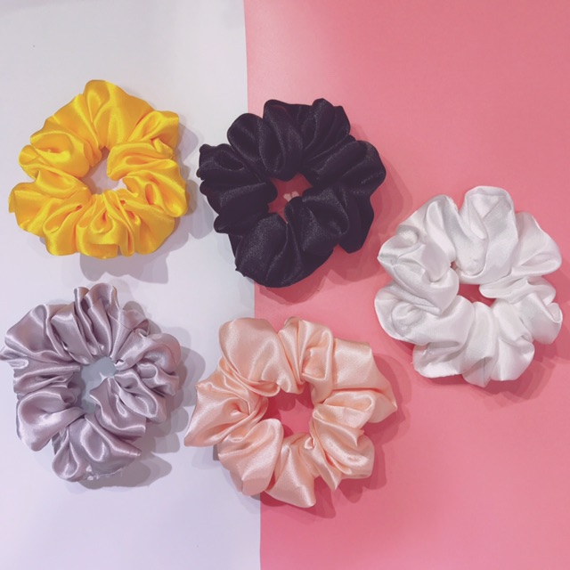 [HCM]Cột tóc vải phi lụa siêu to  cực nhún scrunchies