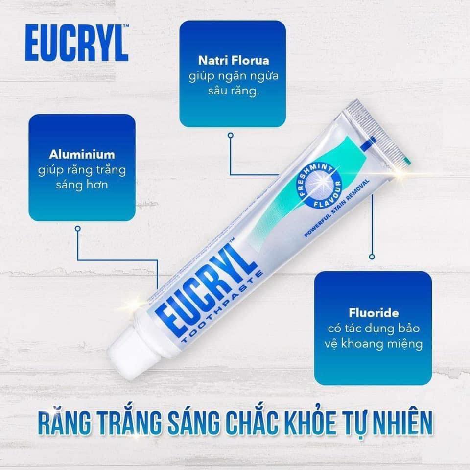 Kem đánh răng bạc hà Eucryl Toothpaste 62g