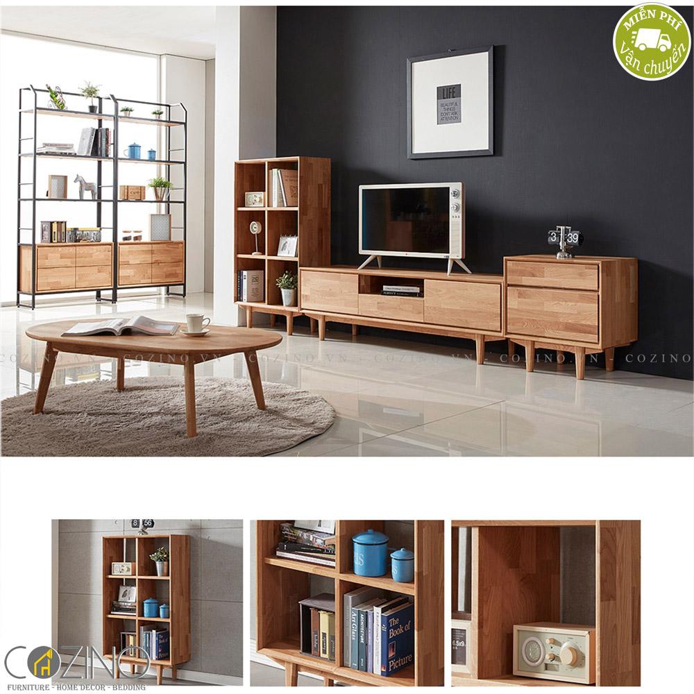 Tủ kệ sách 2x3 ngăn Calla gỗ cao su