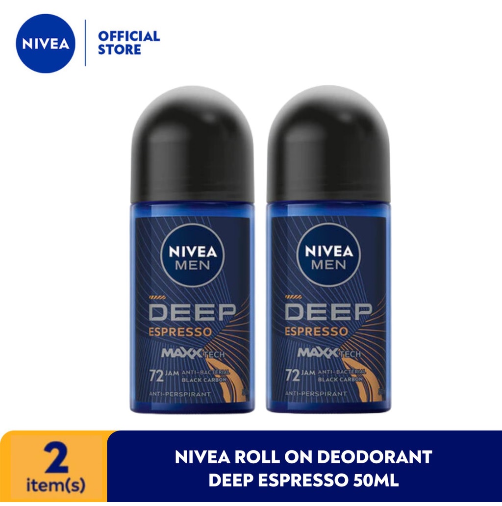Bộ 2 Lăn Ngăn Mùi Nam NIVEA MEN Deep 50ml - Espresso/Dark Wood/Black Carbon