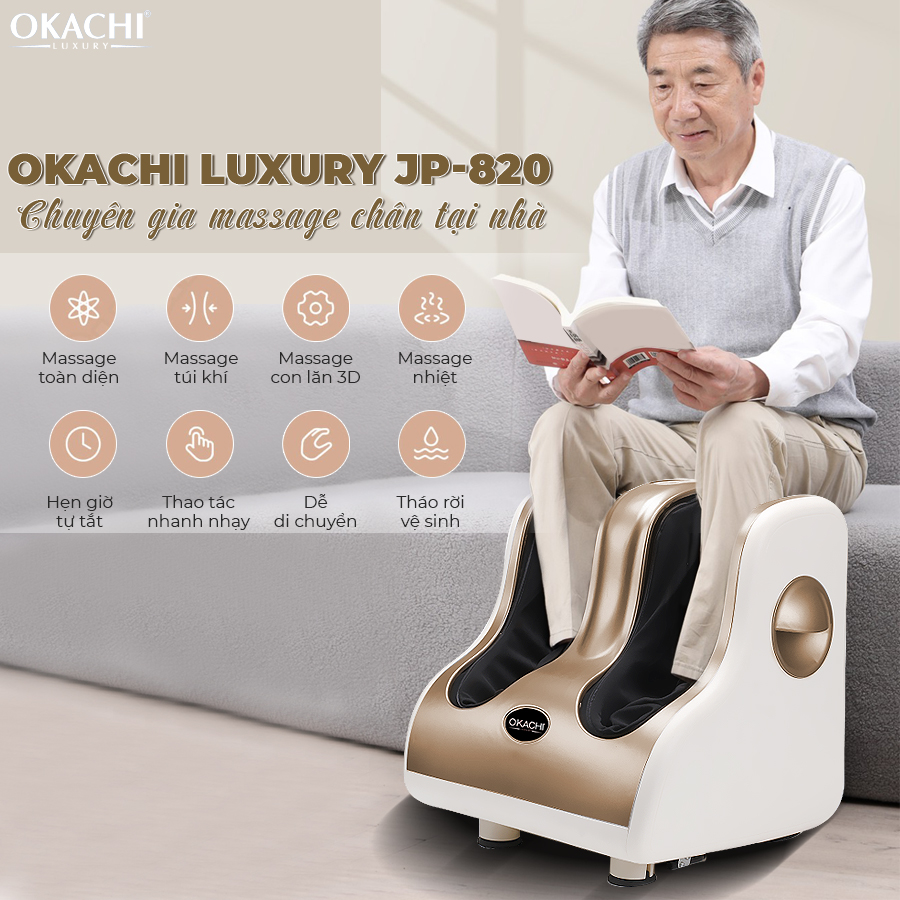 [HCM]Máy massage chân OKACHI JP-820 (4 motor)