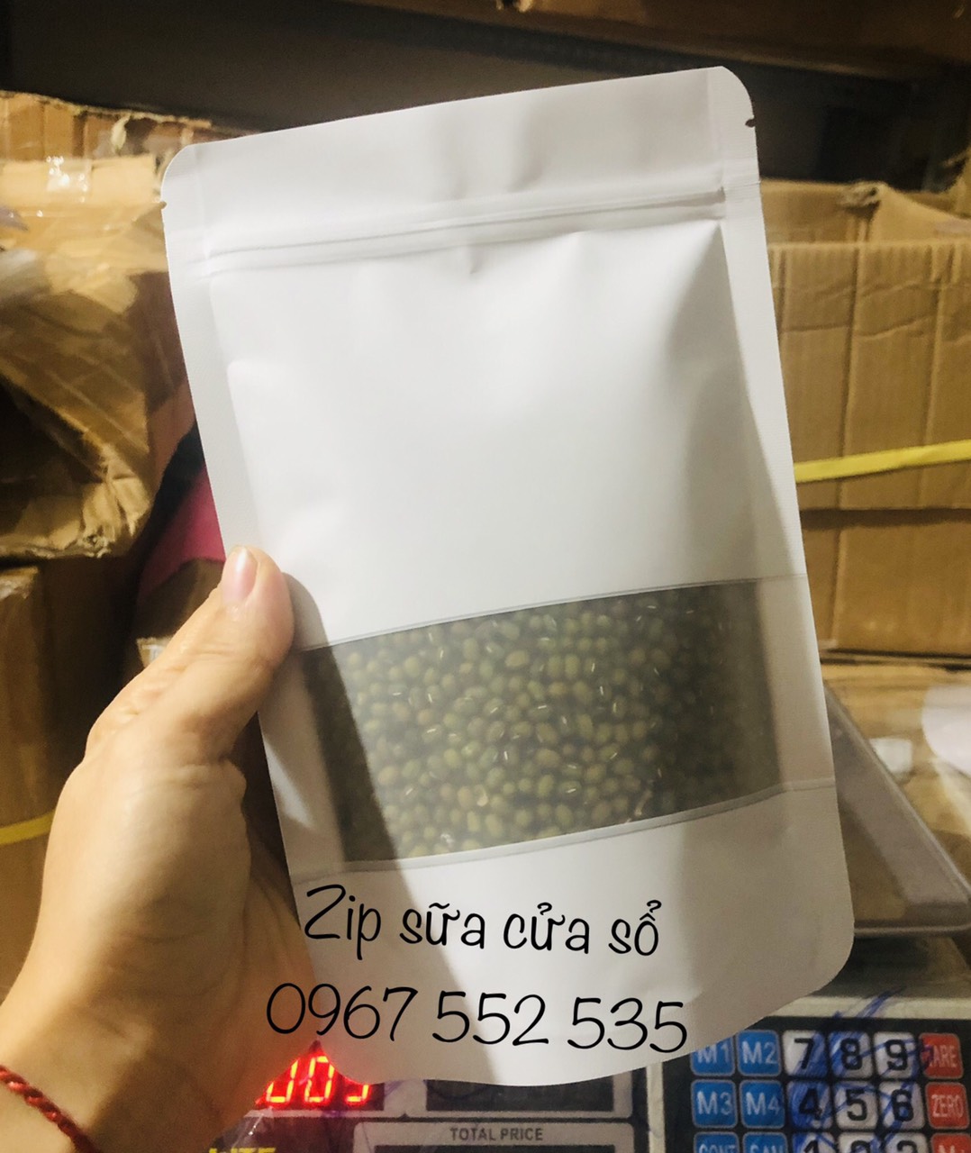 [1kg/size] túi zip sữa cửa sổ tràn đựng bột đậu hạt cafe (mẫu mới có móc khóa - hoặc ko móc khóa)