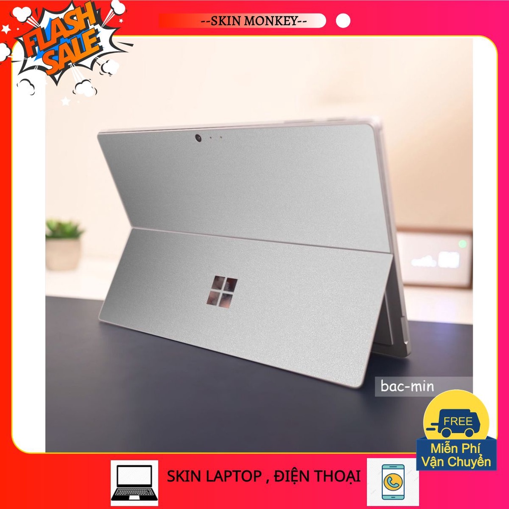 Skin dán Aluminum Chrome màu bạc mịn cho Surface Go, Go 2, Pro 2, Pro 3, Pro 4, Pro 5, Pro 6, Pro 7, Pro 8, Pro X, sf 3