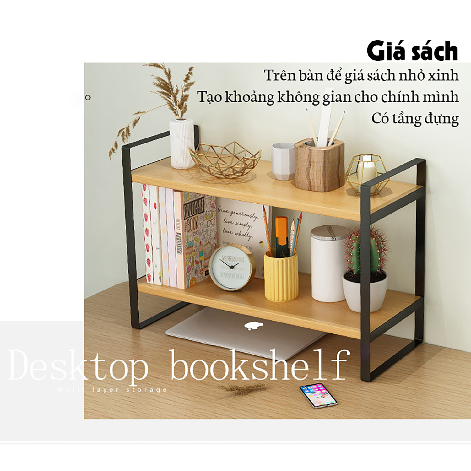 Kệ Để Đồ Đa Năng  mini để bàn bằng gỗ【Trong kho】