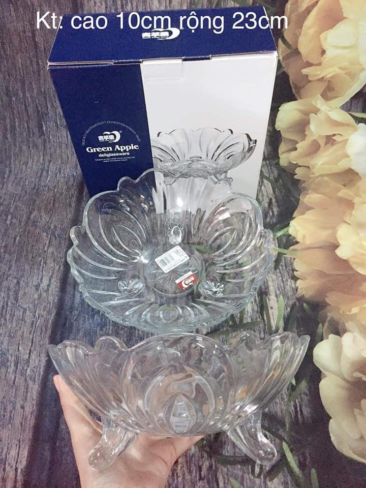 ĐĨA THUỶ TINH  - 3 CHÂN SIÊU SANG CHẢNH