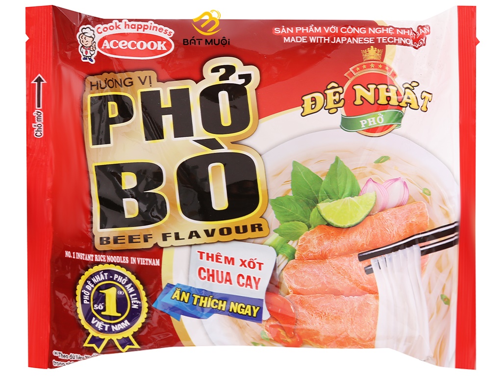 [Chọn vị] Phở Đệ Nhất gói 63g (bò, gà, bò tái lăn...) - Thùng 30 gói - CTY BÁT MUỘI