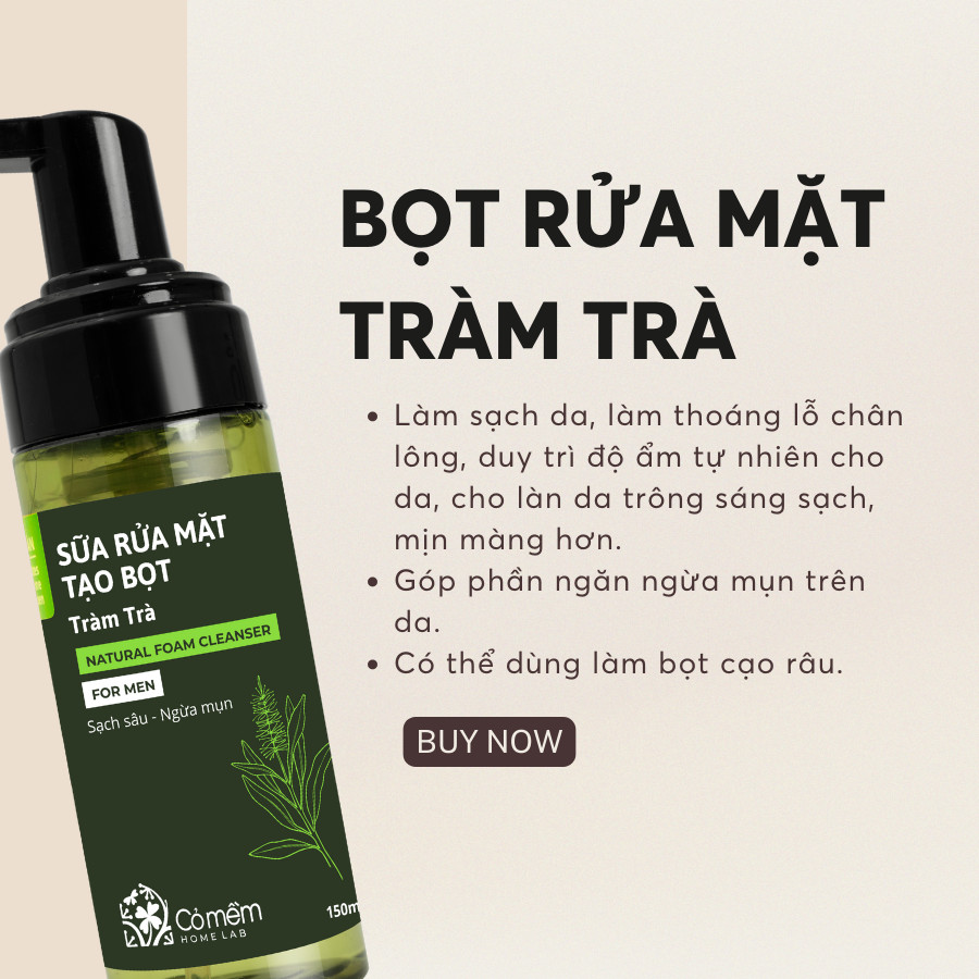 Combo Bọt Rửa Mặt Và Son Dưỡng Môi Cỏ Mềm