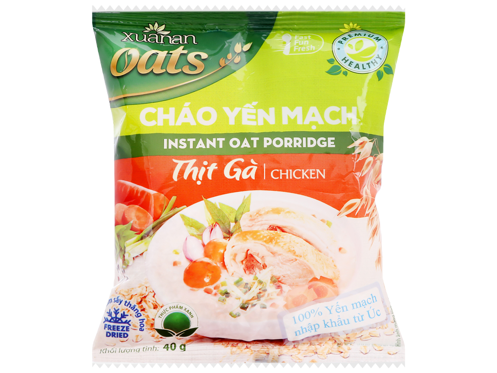 [ 01 thùng 30 gói ] Cháo Yến Mạch Ăn Liền Vị ( Rau Nấm - Thịt Bằm - Thịt Gà ) Xuân An.