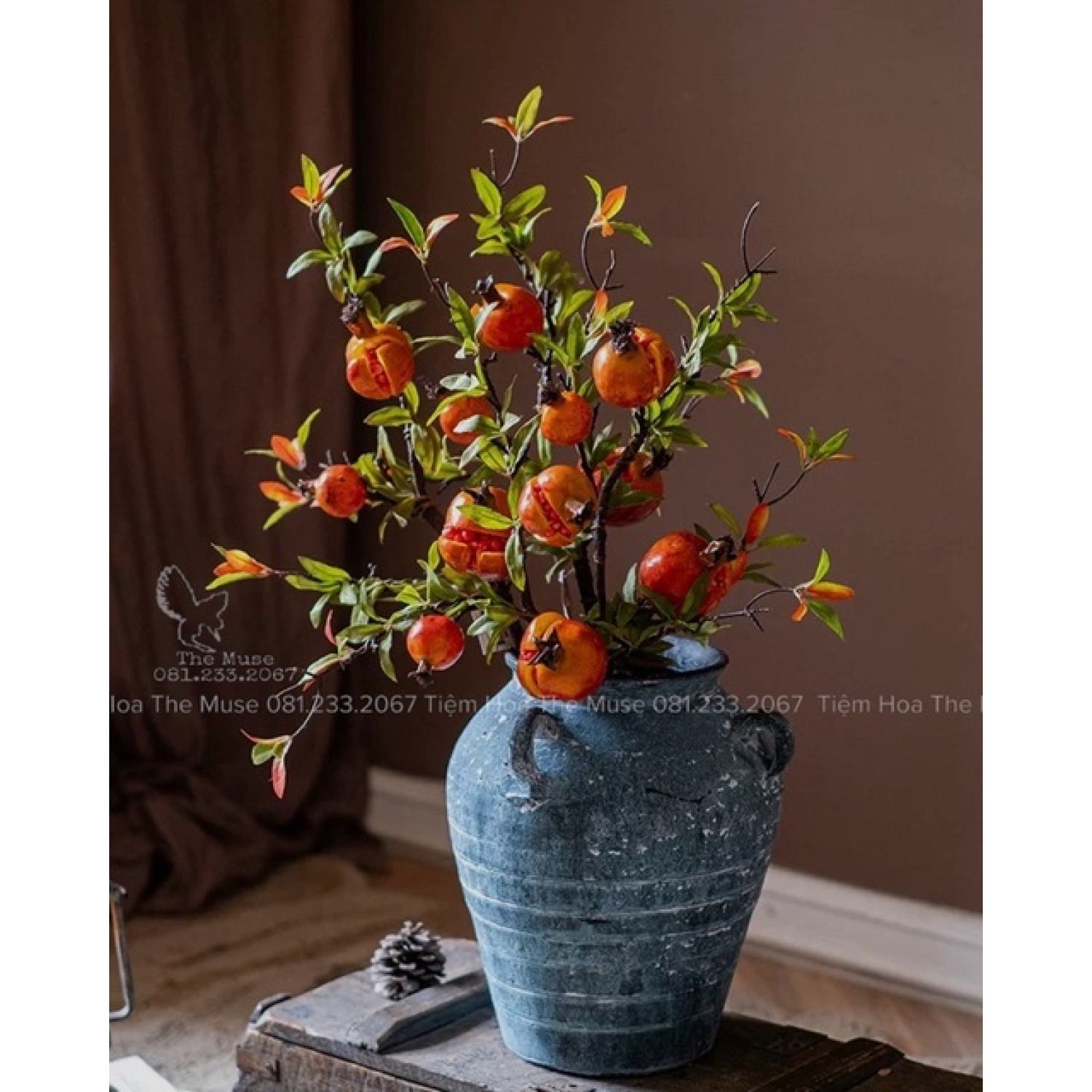 Nhánh Lựu Nứt 3Q - Decor Phong Cách Cổ Điển