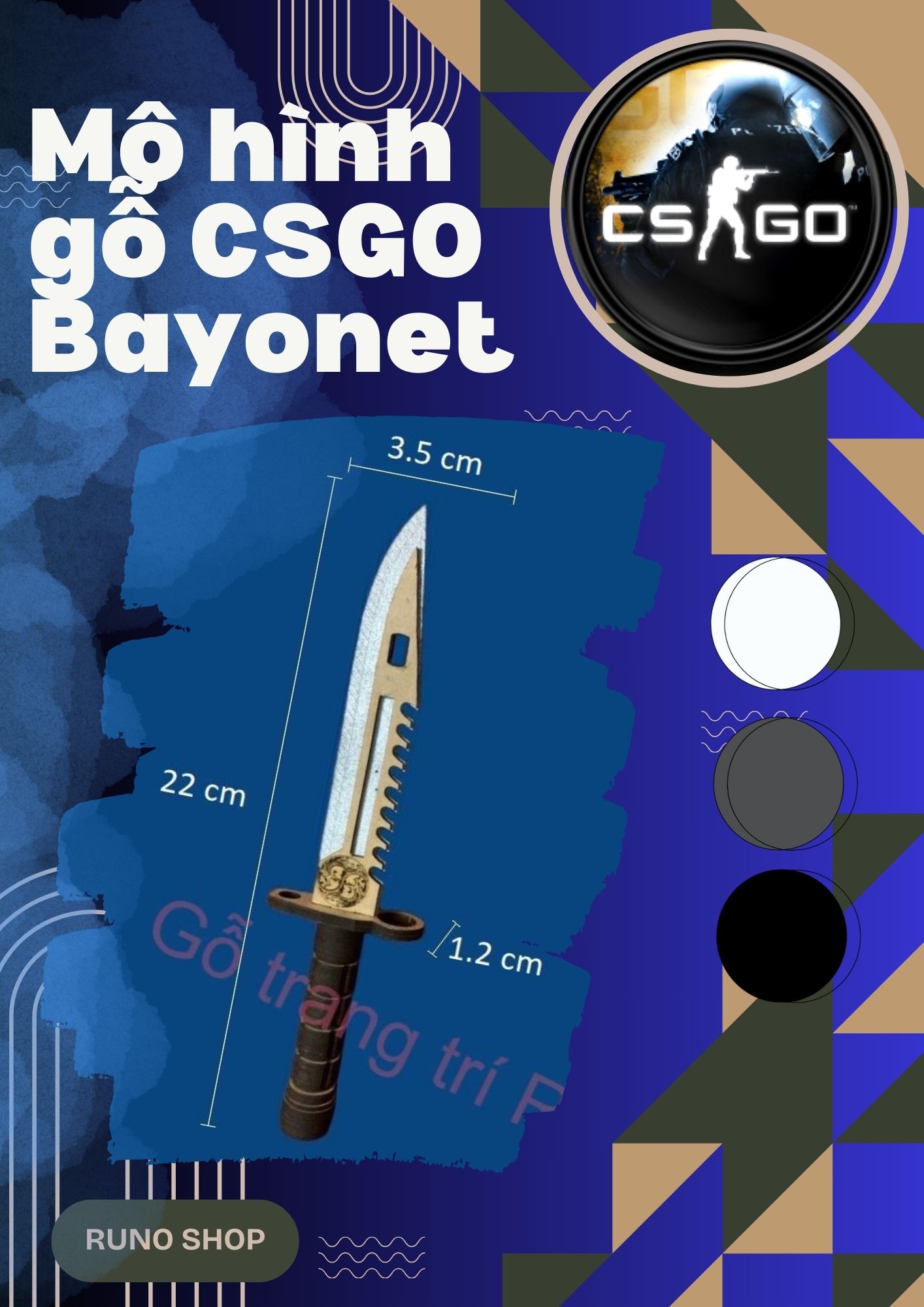 Mô hình đồ chơi lắp ráp gỗ có sơn màu sẵn CSGO Đột Kích