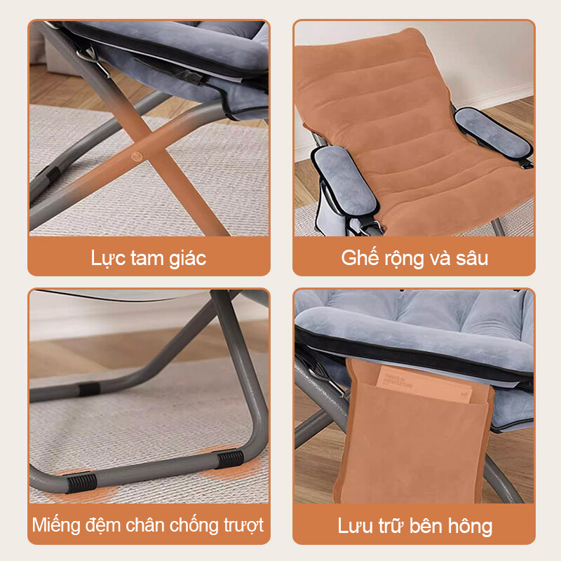 DAMIK Ghế sofa lười lưng thư giãn đọc sách + gác chân