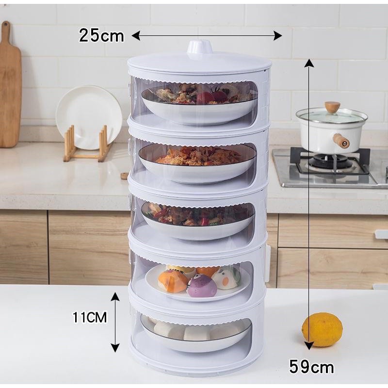 Lồng bàn 5 tầng giữ nhiệt chống bụi