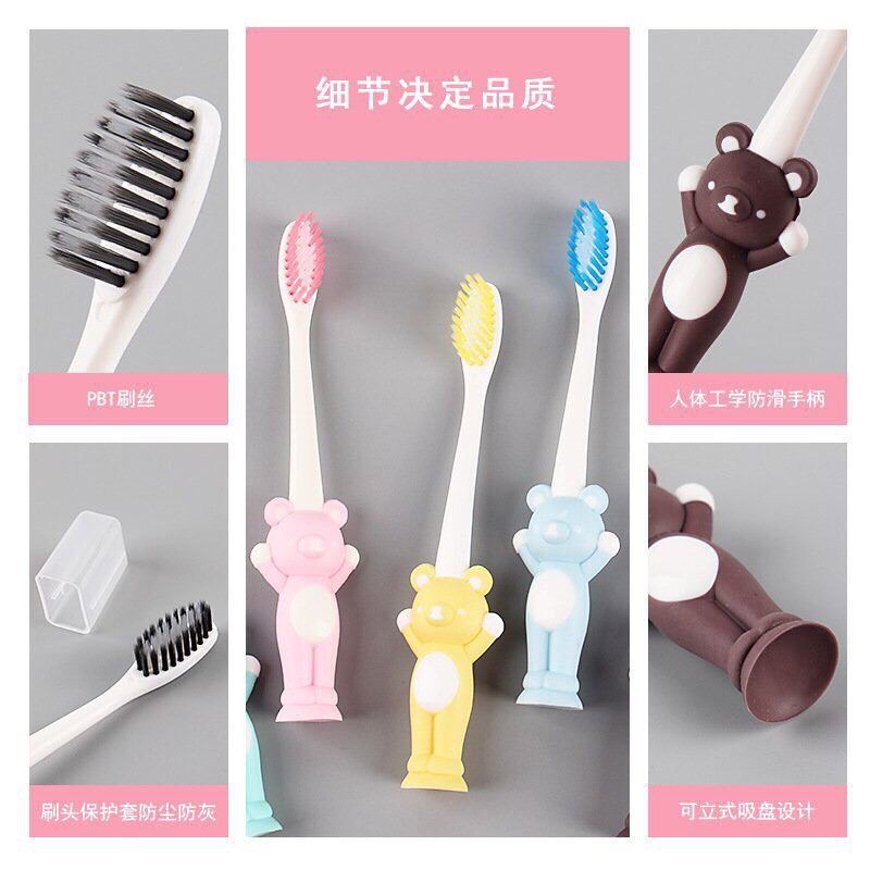 Set 4 Bàn Chải Đánh Răng Cho Bé Hình Thỏ Gấu