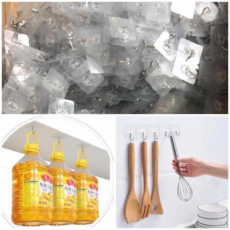 Combo bộ 50 cái Móc treo dán tường siêu dính,tiện ích nhà cữa đời sống hàng ngày,giúp gọn không gian sống đa năng